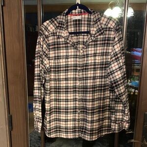 Croft & Barrow Black and White Plaid Flannel Shirt